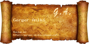Gerger Anikó névjegykártya